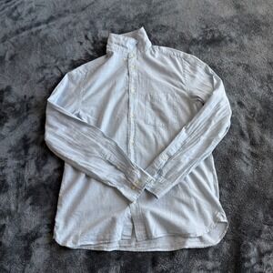 HM LOGG Womens Blue Button‎ Down Shirt Regular Fit Long Sleeve Chambray Size M